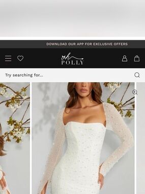 Oh Polly White Beaded Square Neck Jacket Dress